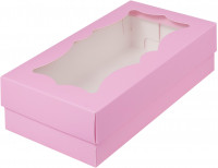 Коробочка розовая с окном 21*10*5,5см