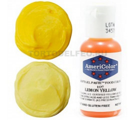 Краситель гелевый Америколор 21гр Lemon yellow (электрик желтый) 107